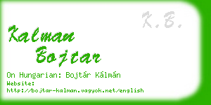 kalman bojtar business card