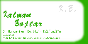 kalman bojtar business card